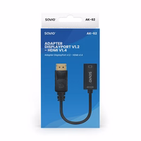 Savio adapteris DisplayPort (M) v1.2 - HDMI A (F) v1.4, 4K, AK-62