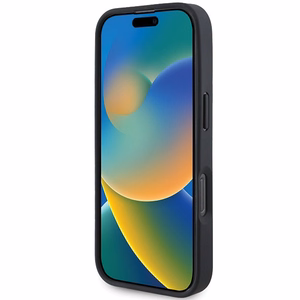 Mercedes MB MagSafe dėklas iPhone 16 Pro iš odos, imitacijos medžio - Raudonas