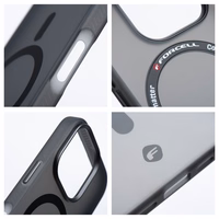 Dėklas telefonui FORCELL F-PROTECT Levels su dvigubo sluoksnio 4D technologija, karinio bandymo sertifikatu, suderinamas su MagSafe, skirtas IPHONE 16 PLUS dūminis juodas