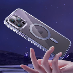 Kingxbar PQY Ice Crystal Series magnetinis dėklas telefonui iPhone 14 Plus MagSafe pilkas