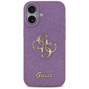 Guess Fixed Glitter Big 4G dėklas telefonui iPhone 17 - violetinis