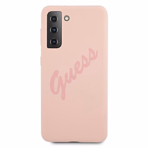 Dėklas telefonui Guess GUHCS21MLSVSPI S21+ G996 rožinis/rožinis kietasis dėklas Script Vintage