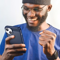 Carbon dėklas iPhone 14 dėklas lankstus gelinis galinis dangtelis mėlynas