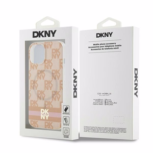 DKNY IML languotas mono raštas ir spausdintos juostelės Magnetinis dėklas iPhone 15 / 14 / 13 - rožinė