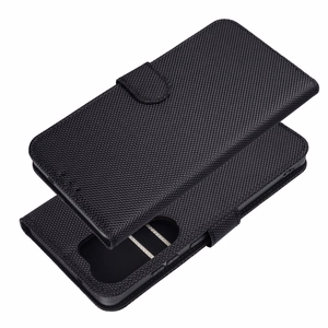Atverčiamas 4Card RFID dėklas Xiaomi 17 ULTRA su apsauga nuo vagysčių, iš technologinio audinio, juodas