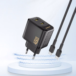 Dudao A28PEU PD 45W GaN 2xUSB Wall Įkroviklis - Juodas