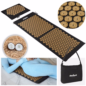REBEL ACTIVE ECO XL akupresūros kilimėlis su pagalve, 110 x 42 cm, auksiniai dygliukai