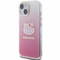 Hello Kitty IML Gradient Electrop Kitty Head dėklas telefonui iPhone 15 - rožinis