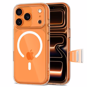 Tech-Protect Magpeak MagSafe CC dėklas iPhone 17 Pro telefonui - skaidrus