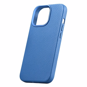 iCarer Litchi Premium odinis dėklas iPhone 14 Pro Max Magnetinis odinis dėklas su MagSafe Šviesiai mėlynas (WMI14220712-LB)