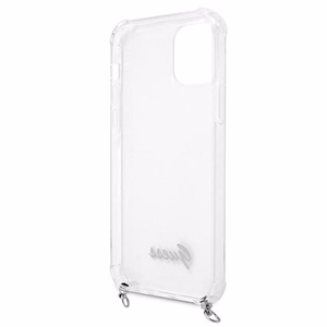 Guess GUHCP12MKC4GSSI iPhone 12/12 Pro 6.1" Skaidrus kietas dėklas 4G Sidabrinė grandinė