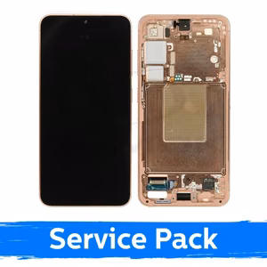 LCD ekranas Samsung S921 S24 su rėmeliu / smiltainio oranžinė / (Service Pack) + su baterija