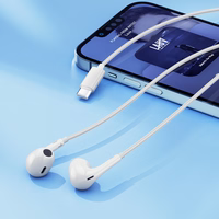 QCY LH1 laidinės ausinės su nuotolinio valdymo pultu ir mikrofonu 1,15 m - baltos spalvos