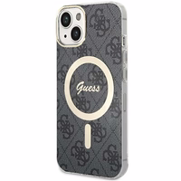 Guess 4G Magnetinis dėklas telefonui iPhone 15 Plus / 14 Plus - juoda