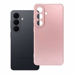 Metalinės išvaizdos dėklas telefonui SAMSUNG S26 rožinis