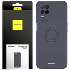 Spacecase Silikoninis dėklas su žiedu Realme 8 5G juodas