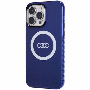 Audi IML Magnetinis dėklas su dideliu logotipu telefonui iPhone 14 Pro Max - mėlynas
