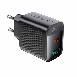 Acefast A106 GaN PD sieninis įkroviklis, 45 W, USB-C, USB-A, juodas