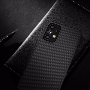 Nillkin Textured dėklas patvarus sustiprintas dėklas su gelio rėmu ir nailono nugarėle Samsung Galaxy A73 juodas