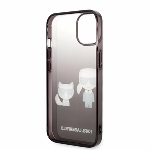 Karl Lagerfeld KLHCP14LTGKCK iPhone 14 Pro 6.1 "kietas dėklas juodas/juodas Gradientinis Ikonik Karl & Choupette