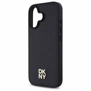 DKNY pasikartojančio rašto logotipo magnetinis dėklas telefonui iPhone 16 - juodas