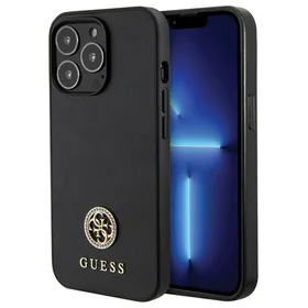 Guess Strass Metal Logo dėklas telefonui iPhone 13 Pro 6.1" - juoda