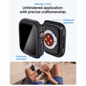 Spigen Thin Fit 360 dėklas, skirtas „Apple Watch 44 mm“ – juodas