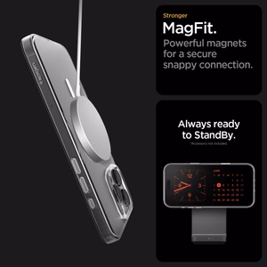 Spigen Thin Fit MagSafe deklas, skirtas iPhone 16 Pro - Skaidrus ir baltas