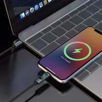 Dudao L7C USB-C - USB-C 100W kabelis su LED ekranu 1m - juodas