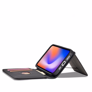 Magnetinis dėklas kortelėms iPhone 12 Pro Max dėklas kortelių piniginė kortelių laikiklis juodas