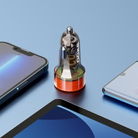 BWOO PD automobilinis įkroviklis 1x USB-C - USB-A prievadas 38W skaidrus