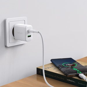 Acefast sieninis įkroviklis USB Type C / USB 20W, PPS, PD, QC 3.0, AFC, FCP baltas (A25 baltas)