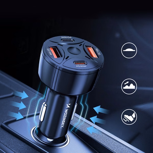 Wozinsky WLS-04 60W automobilinis įkroviklis, 2xUSB-C ir 2xUSB-A, juodas