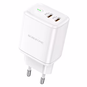 Įkroviklis Borofone BN9 35W 2xUSB-C baltas