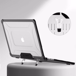 Tech-Protect SmartShell Pro dėklas MacBook Air 13" 2023-2025 M2 / M3 / M4 - permatomas ir juodas