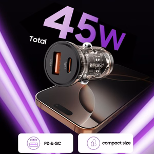 Tech-Protect CC01 45W automobilinis įkroviklis 2 lizdai USB-A / USB-C juodas