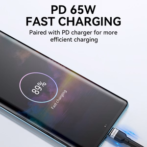 Wozinsky WNBCC1 USB-C / USB-C PD 65W kabelis 1m - juodas