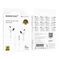 Borofone Earphones BM100 Max Fuente with microphone white