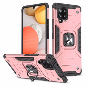 Wozinsky Ring Armor dėklas su stovu tvirtas apsauginis dangtelis Samsung Galaxy A42 5G rožinis