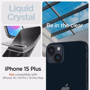 Spigen Crystal Flex dėklas telefonui iPhone 15 Plus - skaidrus