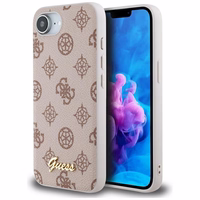 Guess Peony Script Logo Magnetinis dėklas telefonui iPhone 16e - rudas
