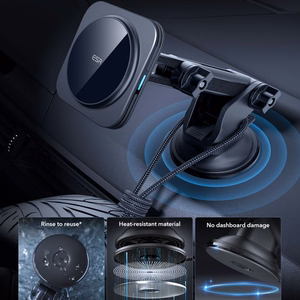 ESR Halolock magnetinis MagSafe QI2 15W automobilinis laikiklis - juodas