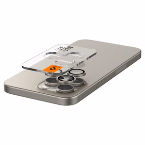 Spigen Optik.tR EZ Fit kameros apsauga iPhone 14 Pro / Pro Max / 15 Pro / Pro Max – natūralus titanas, 2 vnt.