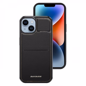 3in1 piniginės dėklas su stovu iPhone 15 Plus MagSafe RFID blokatorius Dux Ducis Rafi Mag - juodas