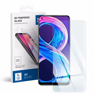 Apsauginis stiklas (m) - mėlynas (m) - Realme 8/8 Pro