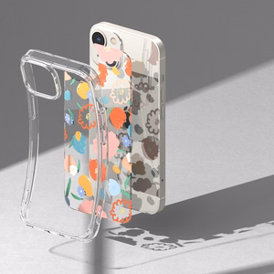 Ringke Fusion Design šarvuotas dėklas su geliniu rėmeliu iPhone 14 Plus skaidrus (Floral) (FD637E31)