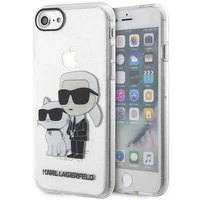 Karl Lagerfeld KLHCI8HNKCTGT iPhone 7/8/ SE 2020 / SE 2022 permatomas kietas dėklas Blizgučiai Karl&Choupette