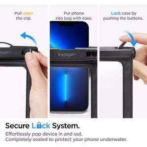Dėklas telefonui Spigen Aqua Shield A601 atsparus vandeniui IPX8 - juodas