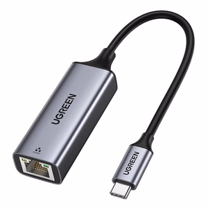 Ugreen išorinis tinklo adapteris RJ45 - USB Type C (1000 Mbps / 1 Gbps) Gigabit Ethernet pilkas (CM199)