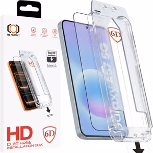 Tel Protect Dust-Free Easy Fit Full Glue 6D Tempered Glass for Samsung Galaxy A56/A57 5G black